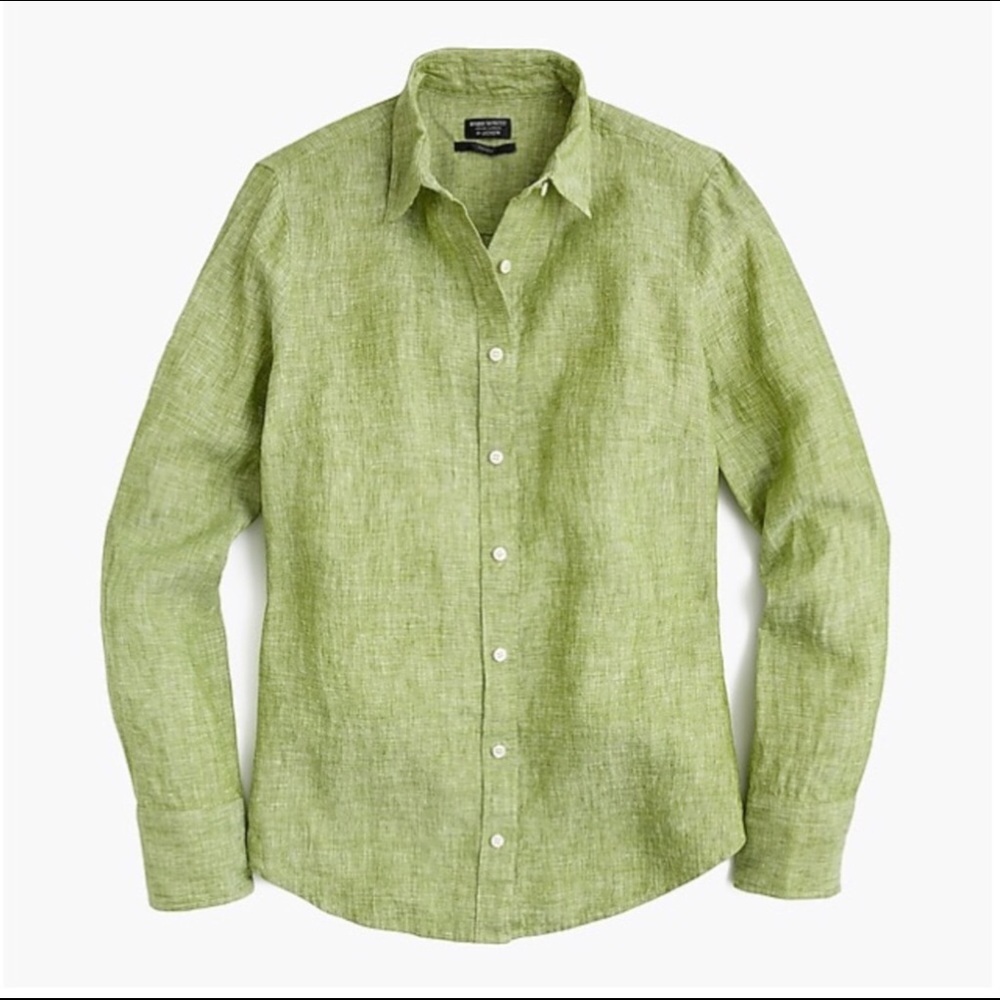 NWOT J Crew Baird McNutt Irish Linen Slim Shirt